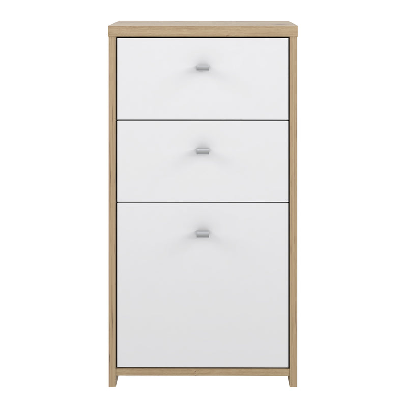 Best Chest Storage Cabinet 2 Drawers 1 Door in Artisan – Oak & White – image 2