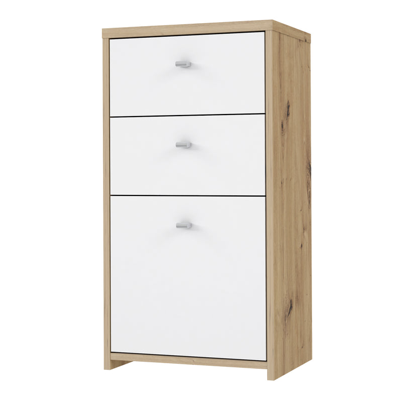 Best Chest Storage Cabinet 2 Drawers 1 Door in Artisan – Oak & White – image 3