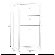 Best Chest Storage Cabinet 2 Drawers 1 Door in Artisan – Oak & White – image 8