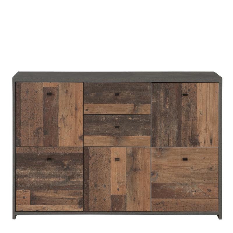 Best Chest Storage Cabinet with 2 Drawers and 5 Doors in Artisan – Grey & Rustic – image 2