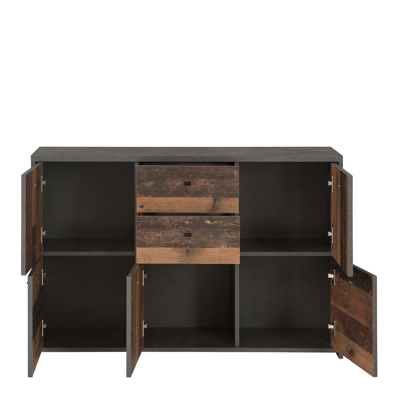 Best Chest Storage Cabinet with 2 Drawers and 5 Doors in Artisan – Grey & Rustic – image 4