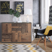 Best Chest Storage Cabinet with 2 Drawers and 5 Doors in Artisan – Grey & Rustic – image 5