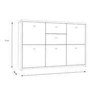 Best Chest Storage Cabinet with 2 Drawers and 5 Doors in Artisan – Grey & Rustic – image 6