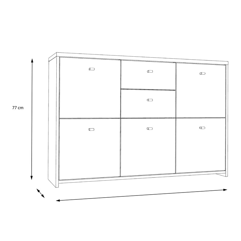 Best Chest Storage Cabinet with 2 Drawers and 5 Doors in Artisan – Grey & Rustic – image 6