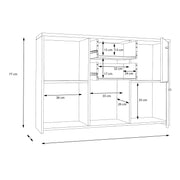 Best Chest Storage Cabinet with 2 Drawers and 5 Doors in Artisan – Grey & Rustic – image 7