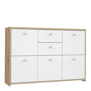Best Chest Storage Cabinet with 2 Drawers and 5 Doors in Artisan – Oak & White – image 1