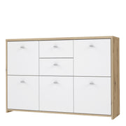 Best Chest Storage Cabinet with 2 Drawers and 5 Doors in Artisan – Oak & White – image 3
