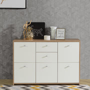 Best Chest Storage Cabinet with 2 Drawers and 5 Doors in Artisan – Oak & White – image 7