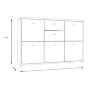 Best Chest Storage Cabinet with 2 Drawers and 5 Doors in Artisan – Oak & White – image 8