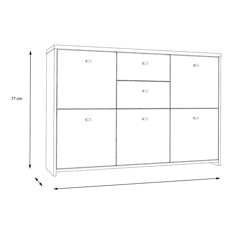 Best Chest Storage Cabinet with 2 Drawers and 5 Doors in Artisan – Oak & White – image 8