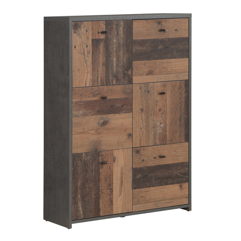 Best Chest Storage Cabinet with 6 Doors in Artisan – Grey & Rustic – image 1