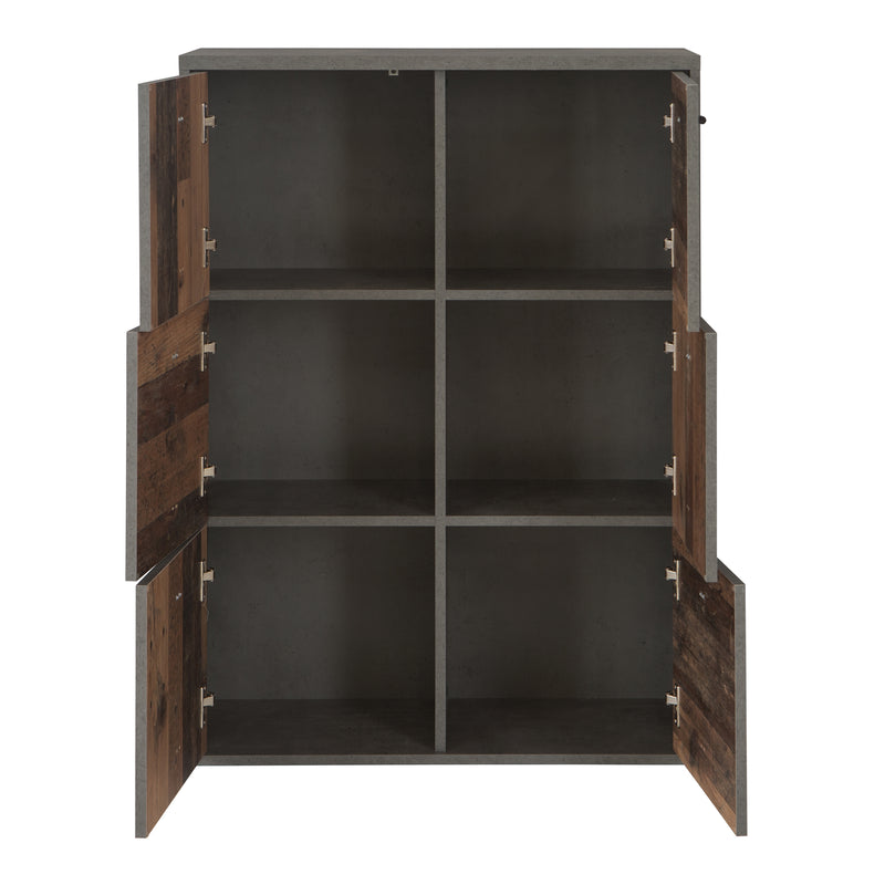 Best Chest Storage Cabinet with 6 Doors in Artisan – Grey & Rustic – image 4