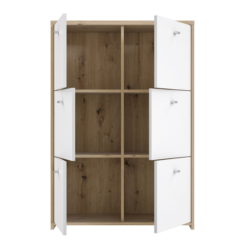 Best Chest Storage Cabinet with 6 Doors in Artisan – Oak & White – image 6