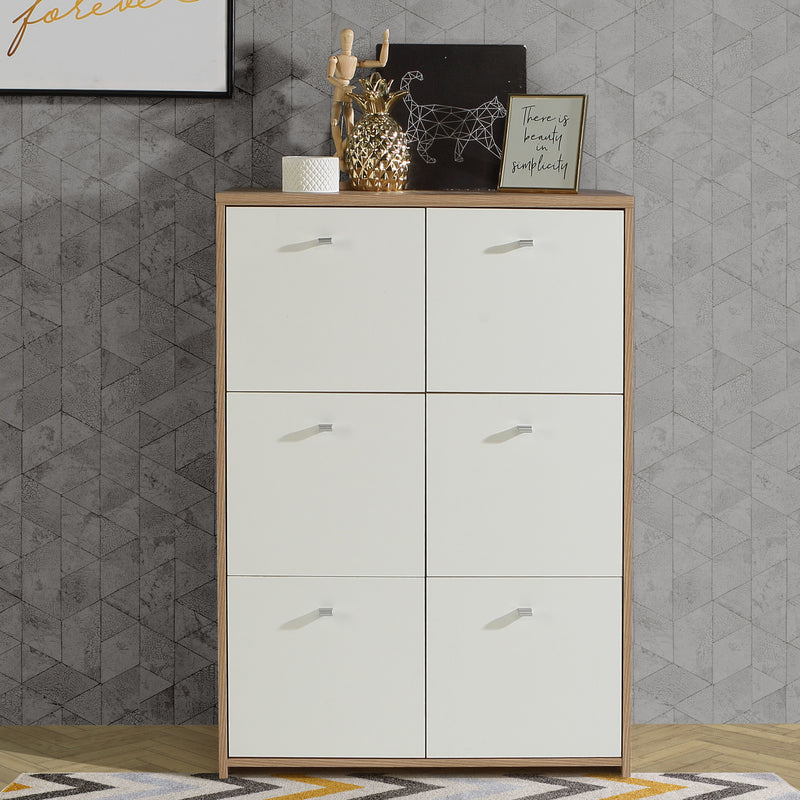 Best Chest Storage Cabinet with 6 Doors in Artisan – Oak & White – image 7