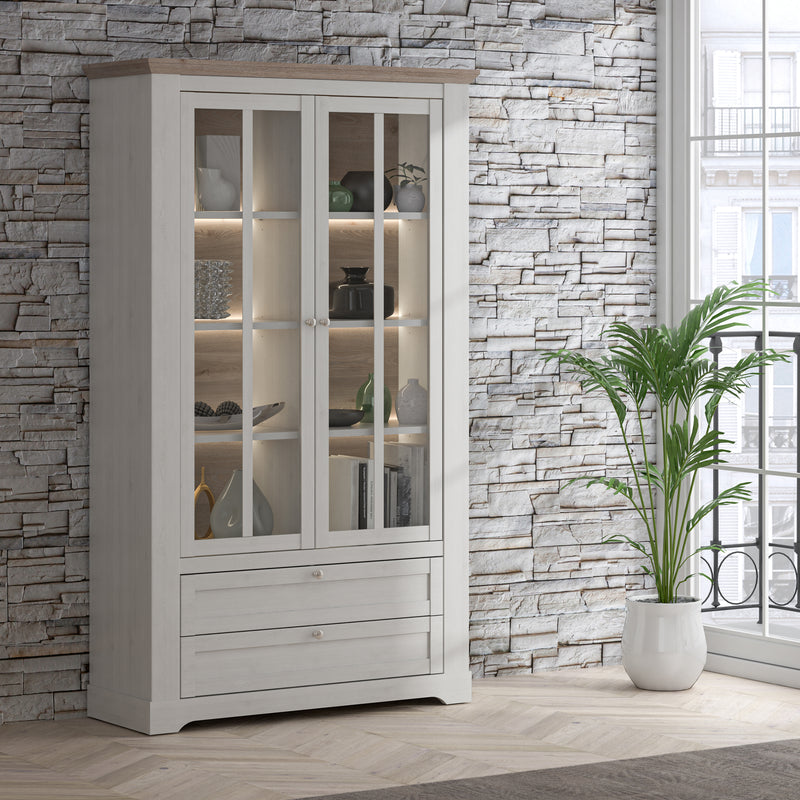Illoppa Display Cabinet in Snowy Oak/Oak Nelson – image 5