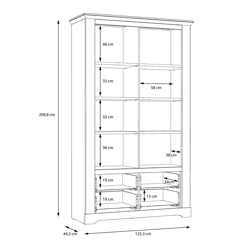 Illoppa Display Cabinet in Snowy Oak/Oak Nelson – image 8