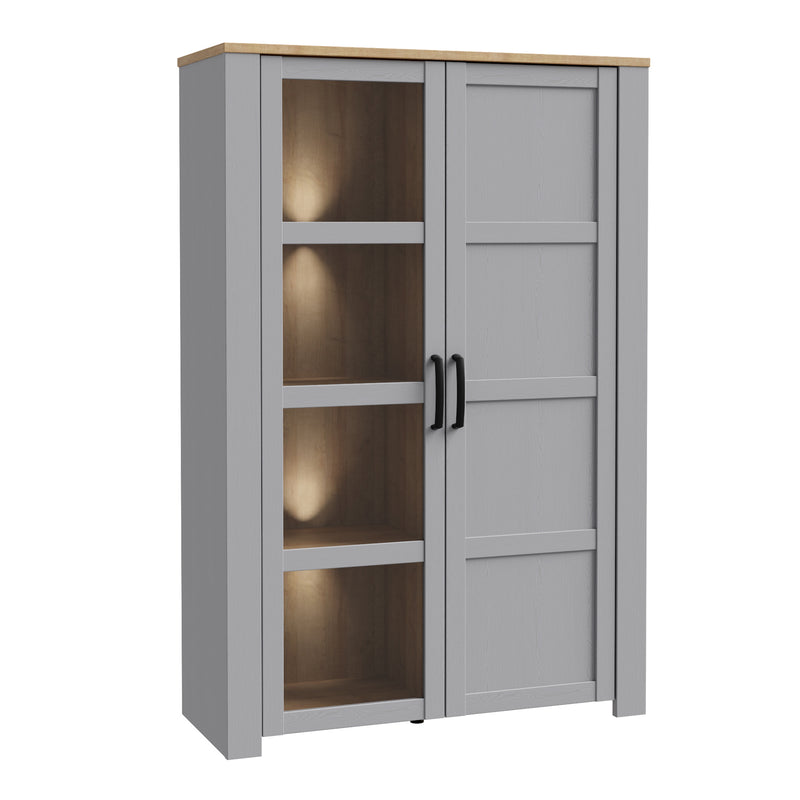 Bohol Display Cabinet inc. 2x LED Lights – Grey – image 1