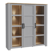 Bohol Large Display Cabinet inc. 4x LED Lights – Grey – image 1