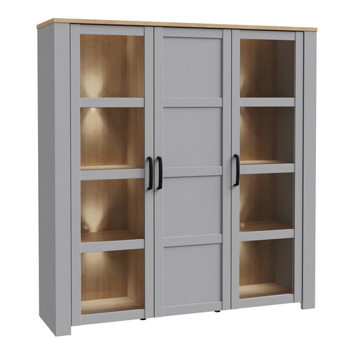 Bohol Large Display Cabinet inc. 4x LED Lights – Grey – image 1