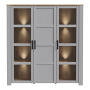 Bohol Large Display Cabinet inc. 4x LED Lights – Grey – image 2