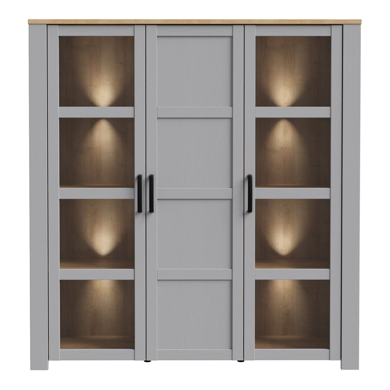 Bohol Large Display Cabinet inc. 4x LED Lights – Grey – image 2