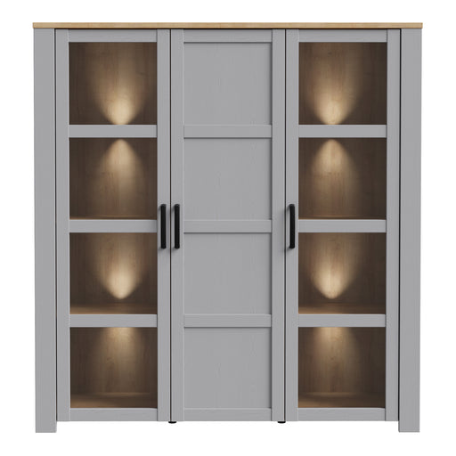 Bohol Large Display Cabinet inc. 4x LED Lights – Grey – image 2
