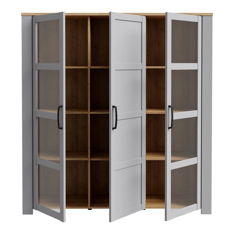 Bohol Large Display Cabinet inc. 4x LED Lights – Grey – image 3