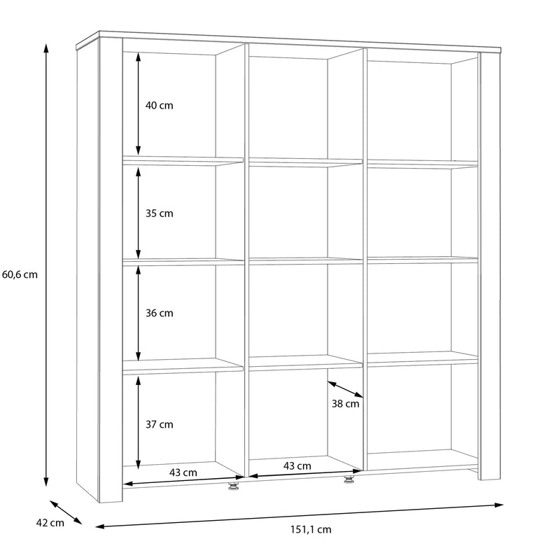 Bohol Large Display Cabinet inc. 4x LED Lights – Grey – image 7
