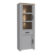 Bohol Narrow Display Cabinet inc. 2x LED Lights – Grey – image 1