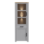 Bohol Narrow Display Cabinet inc. 2x LED Lights – Grey – image 2