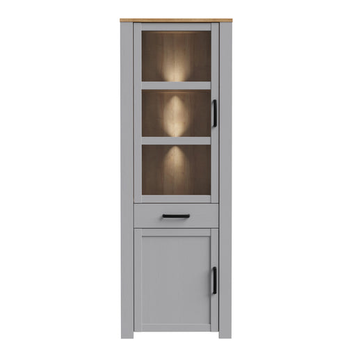 Bohol Narrow Display Cabinet inc. 2x LED Lights – Grey – image 2