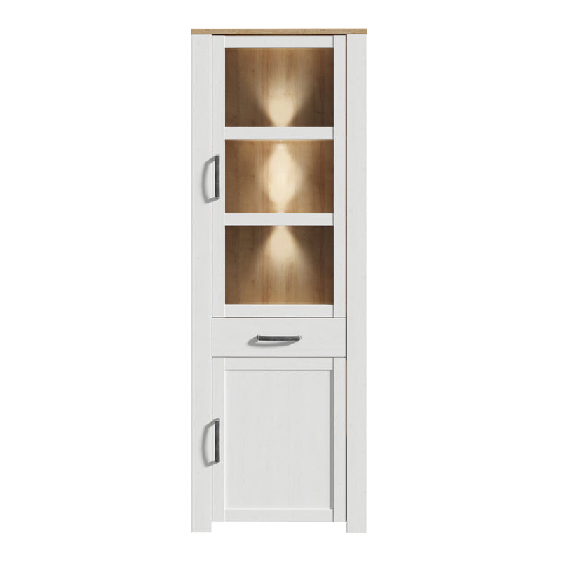 Bohol Narrow Display Cabinet inc. 2x LED Lights – White – image 2