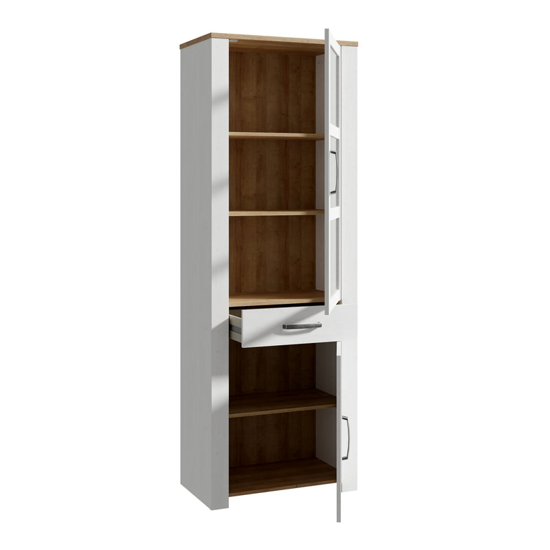 Bohol Narrow Display Cabinet inc. 2x LED Lights – White – image 4
