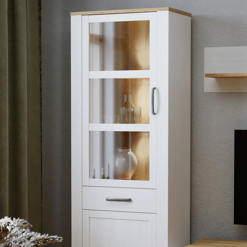 Bohol Narrow Display Cabinet inc. 2x LED Lights – White – image 7