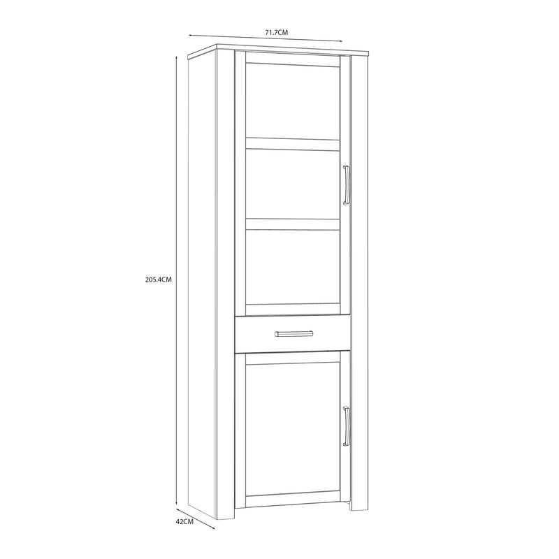 Bohol Narrow Display Cabinet inc. 2x LED Lights – White – image 8