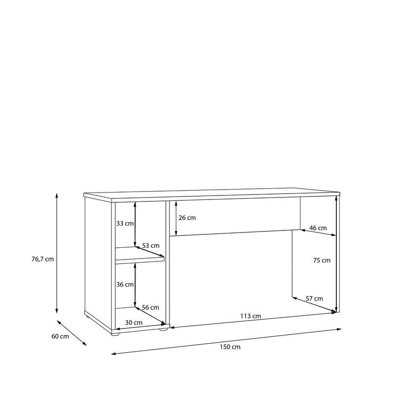 Alice Springs Desk with Open Shelf Storage in Sand – image 10