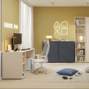 Alice Springs Desk with Open Shelf Storage in Sand – image 5