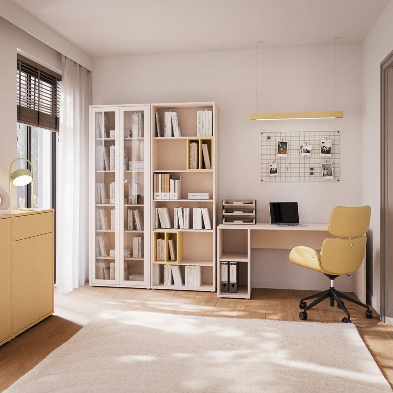 Alice Springs Desk with Open Shelf Storage in Sand – image 7