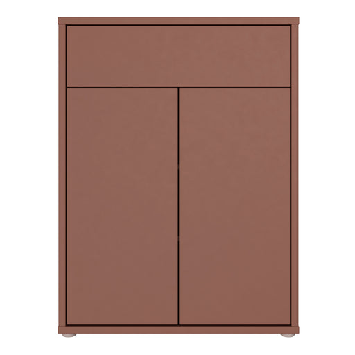 Alice Springs Compact Shoe Cabinet with 2 Doors Push-to-Open & 1 Drawer Push-to-Open in Terracotta – image 2