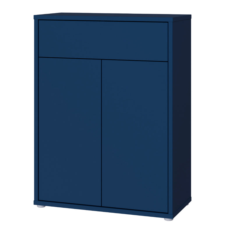 Alice Springs Compact Shoe Cabinet with 2 Doors Push-to-Open & 1 Drawer Push-to-Open in Night Blue – image 3