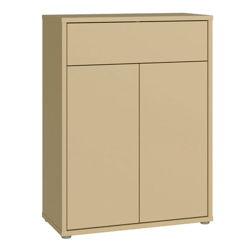 Alice Springs Compact Shoe Cabinet with 2 Doors Push-to-Open & 1 Drawer Push-to-Open in Butter Yellow – image 1