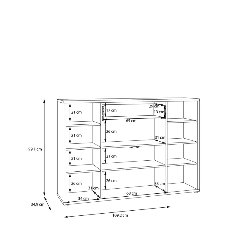 Alice Springs Sideboard with 4 Doors Push-to-Open & 1 Centralised Drawer Push-to-Open in Sand – image 10