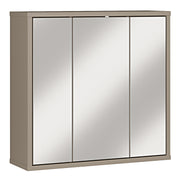 Alice Springs Hanging Mirror Cupboard with 3 Doors Push-to-Open in Taupe – image 1