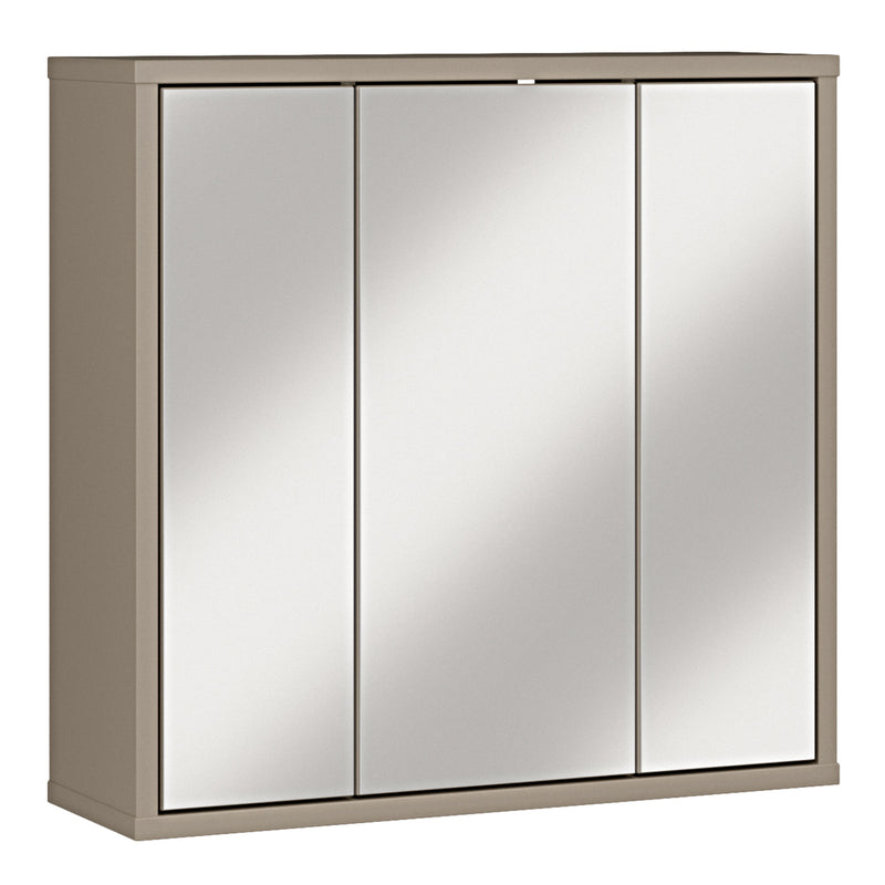 Alice Springs Hanging Mirror Cupboard with 3 Doors Push-to-Open in Taupe – image 1