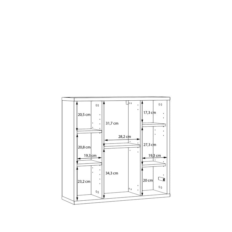 Alice Springs Hanging Mirror Cupboard with 3 Doors Push-to-Open in Taupe – image 10