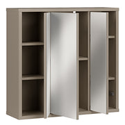 Alice Springs Hanging Mirror Cupboard with 3 Doors Push-to-Open in Taupe – image 5
