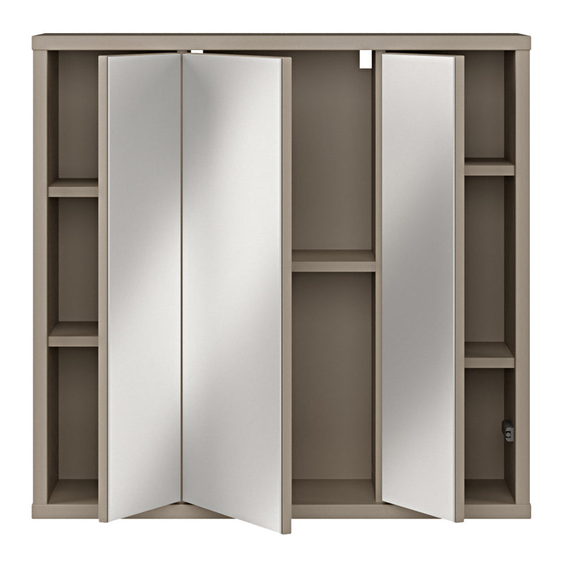 Alice Springs Hanging Mirror Cupboard with 3 Doors Push-to-Open in Taupe – image 6