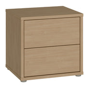 Alice Springs Low Bedside Cabinet with 2 Drawers Push-to-Open in Elegancia Oak – image 1