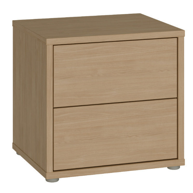 Alice Springs Low Bedside Cabinet with 2 Drawers Push-to-Open in Elegancia Oak – image 1