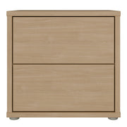 Alice Springs Low Bedside Cabinet with 2 Drawers Push-to-Open in Elegancia Oak – image 2
